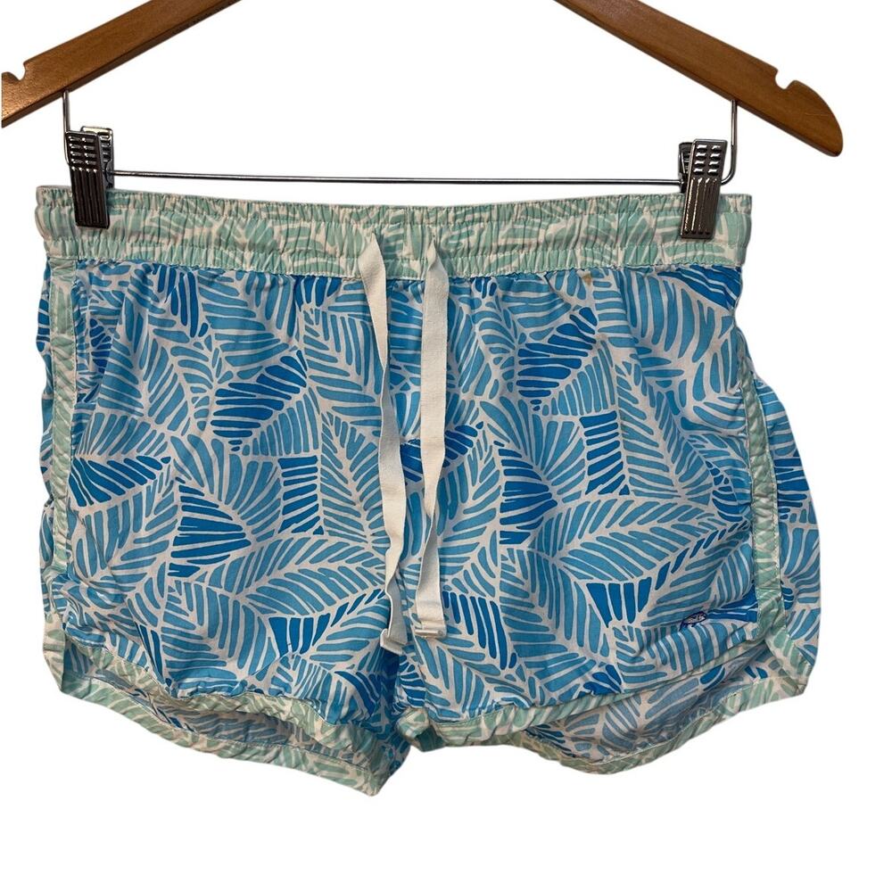 Southern Tide Blue Green White Draw‎ String Boxer Style Lounge Shorts Small
